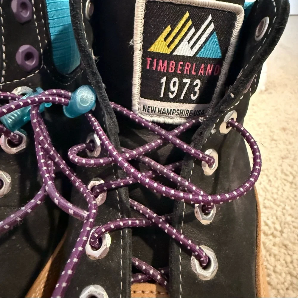 Timberland 6 Inch Premium Boots Men 10.5 Wheat Black Teal 1973